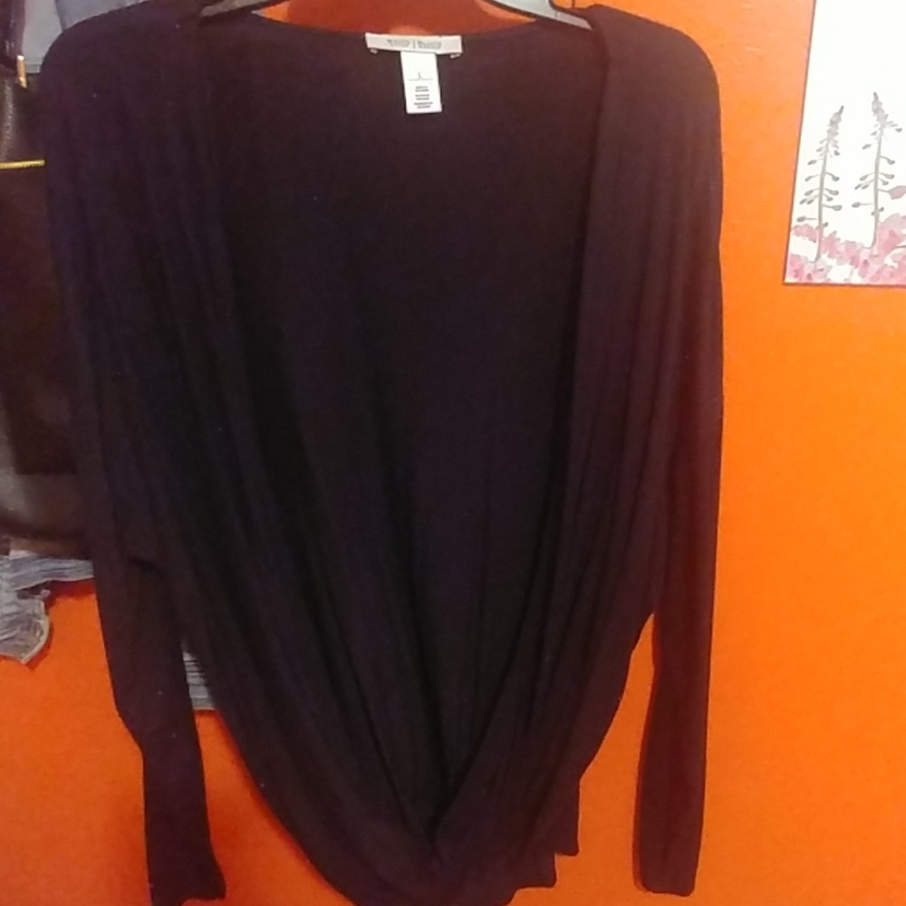 White House Black Market Black Long Sleeve Top